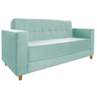 Kit Sofá 2 Lugares E Poltrona Denver Suede Azul Tiffany - Doc