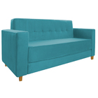 Kit Sofá 2 Lugares E Poltrona Denver Suede Azul Turquesa - Do