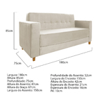 Kit Sofá 2 Lugares E Poltrona Denver Suede Bege - Doce Sonho