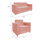 Kit Sofá 2 Lugares E Poltrona Denver Suede Coral - Amarena Mó