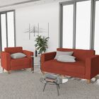 Kit Sofá 2 Lugares E Poltrona Denver Suede Terracota - Amaren