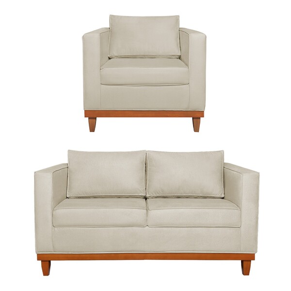 Kit Sofa 2 Lugares E Poltrona Europa Bouclé - Doce Sonho Móve