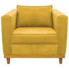 Kit Sofá 2 Lugares E Poltrona Europa Corano Amarelo Doce Sonh