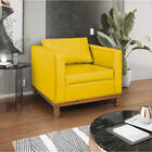 Kit Sofá 2 Lugares E Poltrona Europa Corano Amarelo Doce Sonh