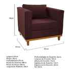 Kit Sofá 2 Lugares E Poltrona Europa Corano Bordô Amarena Móv