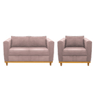 Kit Sofá 2 Lugares E Poltrona Europa Linho Amarena Móveis - R