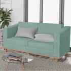 Kit Sofá 2 Lugares E Poltrona Europa Linho Azul Turquesa - Am