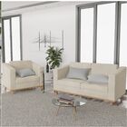 Kit Sofá 2 Lugares E Poltrona Europa Suede Bege Amarena Móveis