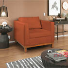 Kit Sofá 2 Lugares E Poltrona Europa Suede Terracota Doce Son