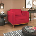 Kit Sofá 2 Lugares E Poltrona Europa Suede Vermelho Doce Sonh