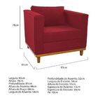 Kit Sofá 2 Lugares E Poltrona Europa Suede Vermelho Doce Sonh