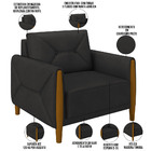 Kit Sofá 2 Lugares Sala Estar 165 Com Poltrona Berilo Pés Mad