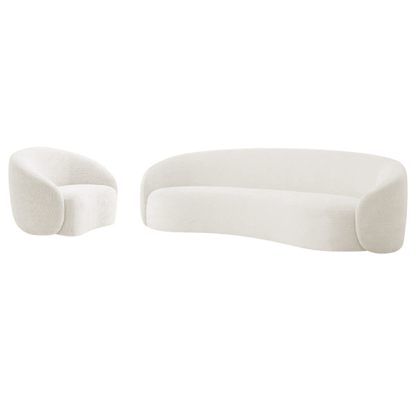 Kit Sofá 3 Lugares 180cm E Poltrona Orgânica Luxo Recepção Am