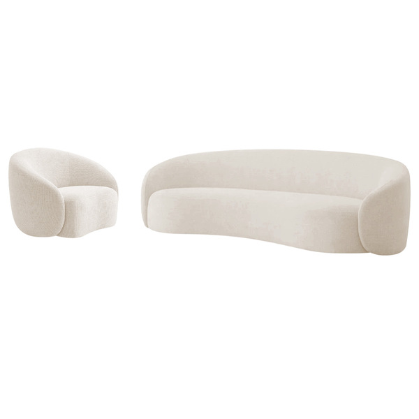 Kit Sofá 3 Lugares 180cm E Poltrona Orgânica Luxo Recepção Am