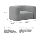 Kit Sofá 3 Lugares 180cm E Poltrona Orgânica Luxo Recepção Me