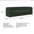 Kit Sofá 3 Lugares 180cm E Poltrona Orgânica Luxo Recepção Me