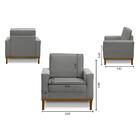 Kit Sofá 3 Lugares 2,10m Com Chaise E 2 Poltronas Living Lavi