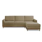 Kit Sofá 3 Lugares 2,10m Com Chaise E 2 Poltronas Living Lavi