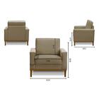 Kit Sofá 3 Lugares 2,10m Com Chaise E Poltrona Living Lavinia