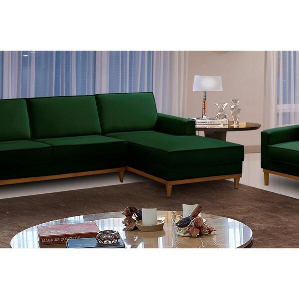 Kit Sofá 3 Lugares 2,10m Com Chaise E Poltrona Living Lavinia