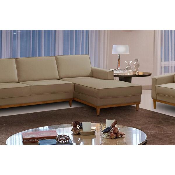 Kit Sofá 3 Lugares 2,60m Com Chaise E Poltrona Living Lavinia