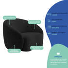 Kit Sofá 3 Lugares 200cm E 2 Poltronas Orgânica Luxo Recepção