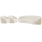 Kit Sofá 3 Lugares 200cm E 2 Poltronas Orgânica Luxo Recepção