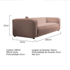 Kit Sofá 3 Lugares 200cm E Poltrona Decorativa Escritório Org