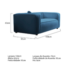 Kit Sofá 3 Lugares 200cm E Poltrona Decorativa Escritório Org