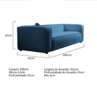 Kit Sofá 3 Lugares 200cm E Poltrona Decorativa Escritório Org