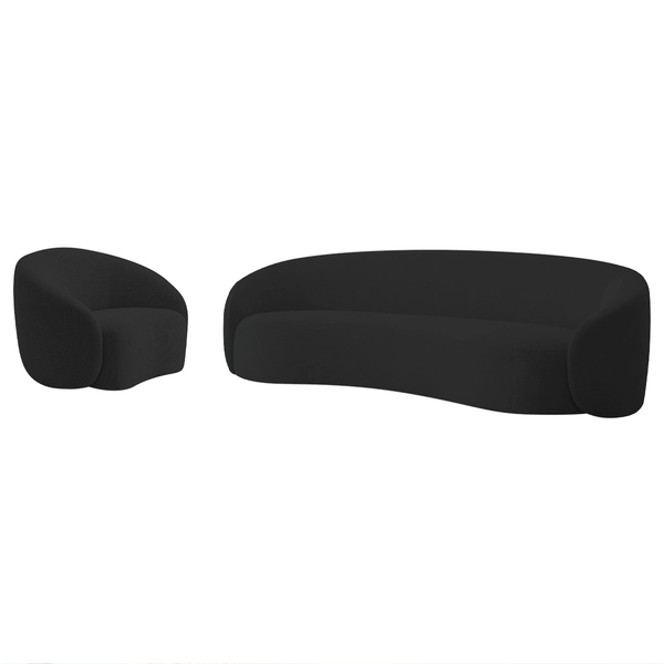 Kit Sofá 3 Lugares 200cm E Poltrona Orgânica Luxo Recepção Am