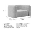 Kit Sofá 3 Lugares 200cm E Poltrona Orgânica Luxo Recepção Me