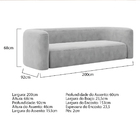 Kit Sofá 3 Lugares 200cm E Poltrona Orgânica Luxo Recepção Me