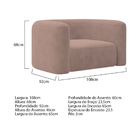 Kit Sofá 3 Lugares 200cm E Poltrona Orgânica Luxo Recepção Me