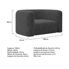 Kit Sofá 3 Lugares 200cm E Poltrona Orgânica Luxo Recepção Me