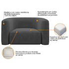 Kit Sofá 3 Lugares 200cm E Poltrona Orgânica Luxo Recepção Me