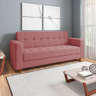 Kit Sofá 3 Lugares E 02 Poltrona Arezzo Linho Whiski Rose A10