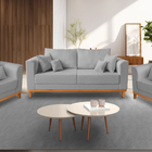 Kit Sofá 3 Lugares E 2 Poltronas Beny Viena Com Almofadas Dec