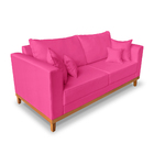 Kit Sofá 3 Lugares E 2 Poltronas Beny Viena Suede Pink - Made