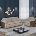 Kit Sofa 3 Lugares E Poltrona Ravel Linho E Corano Moll