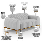 Kit Sofá 3 Lugares Sala Estar 180cm E Poltrona Molino Pés D'o