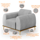 Kit Sofá 3 Lugares Sala Estar 210cm E Poltrona Molino Pés D'o