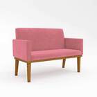 Kit Sofá Com Base Reforçada + 2 Poltronas Sala De Estar Rosa