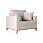 Kit Sofá E Poltrona Decorativo Beni 1 60cm Beni Base Madeira