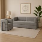 Kit Sofá E Poltrona Na Caixa Modular Roberta Para A Sala Cinza