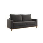 Kit Sofá Living 3 Lugares 1,80m Poltrona Veludo Alpino Grafite