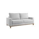 Kit Sofá Living 3 Lugares 180cm E Poltrona Linho Alpino Gelo