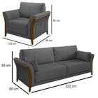 Kit Sofá Living 3 Lugares E Poltrona 102cm Pés Madeira Roya M