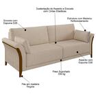 Kit Sofá Living 3 Lugares E Poltrona 102cm Pés Madeira Roya Z