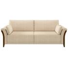 Kit Sofá Living 3 Lugares E Poltrona 102cm Pés Madeira Roya Z